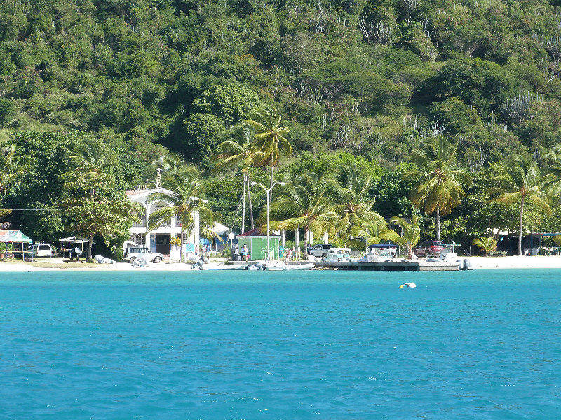 View of Cool Breeze Sports Bar and Restaurant from Great Harbour, Jost Van Dyke, JVD, BVI